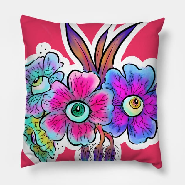 Demon Flowers Pillow by GalaxyEggToast