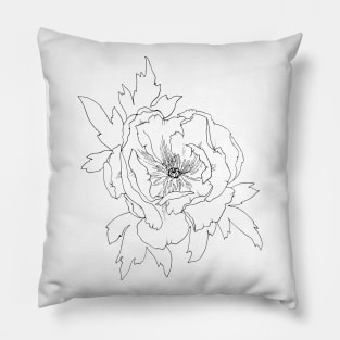 Large Peony with Petals Pillow