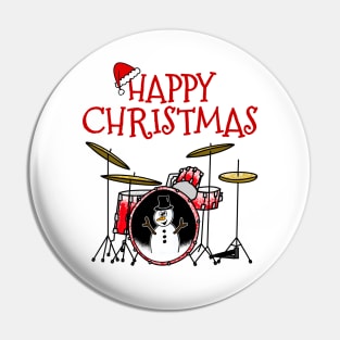 Christmas Drums Drummer Drum Teacher Xmas 2022 Pin