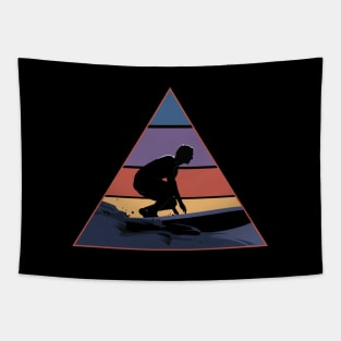 Vintage Sunset Surfer gift Tapestry