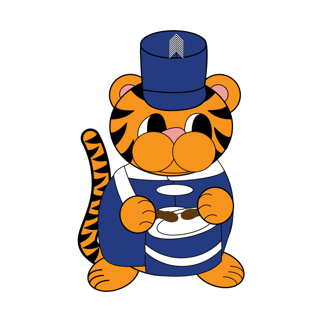 Marching Band Tiger Drum Blue and White by Beautiful Cuteness