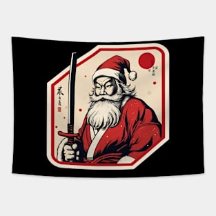 Santa Claus Samurai Katana Tapestry