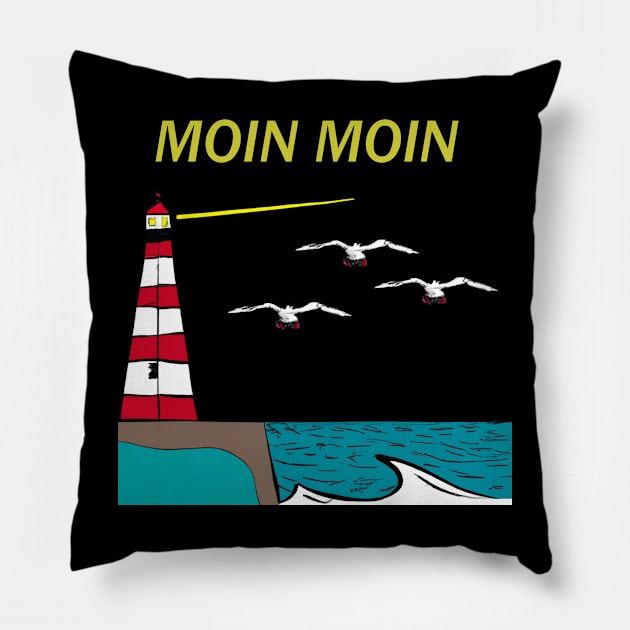 North Sea Lighthouse Pillow by Imutobi