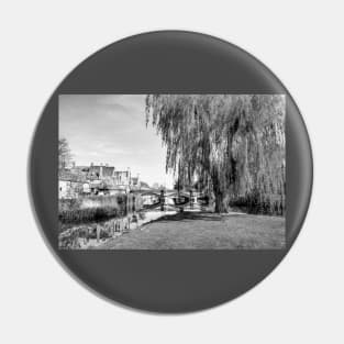 Stamford Town Bridge And River Welland, Black And White Pin