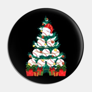 Baseball Lover Xmas Tree Lights Santa Baseball Christmas Pin