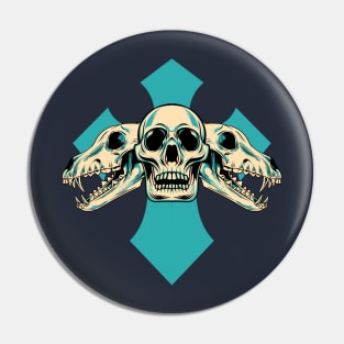 Vintage Skull - Blue Light Pin