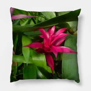 Hot Pink and Green Plants Pillow