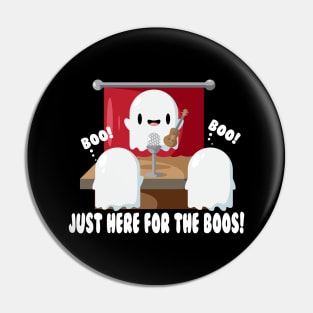 Just Here For The Boos Funny Ukulele Ghost Pin