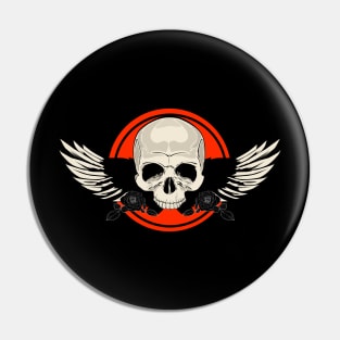 Wing Skull - ORANGE Pin