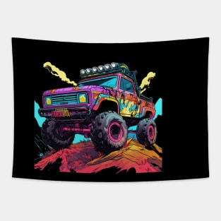 pop art  style 4x4 offroad crawler truck Tapestry