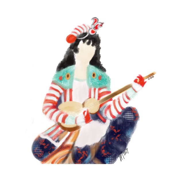 Persian Woman Playing Guitar by LITDigitalArt