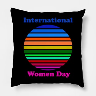 Retro International Women Day Pillow