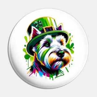 Glen of Imaal Terrier Enjoys Saint Patrick's Day Pin