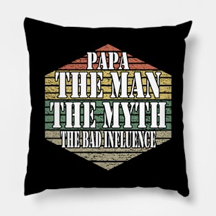 Papa The Man The Myth Cool Vintage Text Pillow