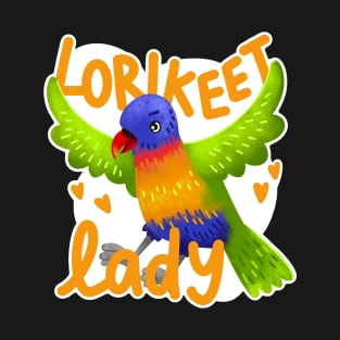 Lorikeet lady with cute Rainbow Lorikeet T-Shirt