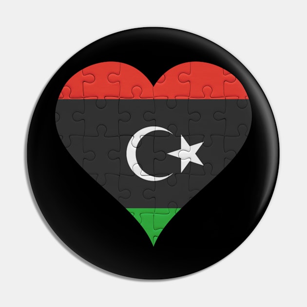 Libyan Jigsaw Puzzle Heart Design - Gift for Libyan With Libya Roots Pin by Country Flags