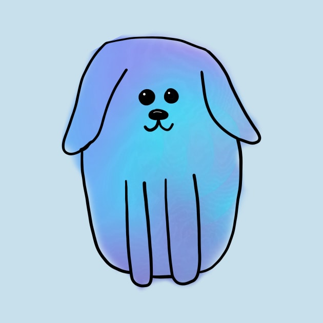 Blue Watercolour Dog by alisadesigns