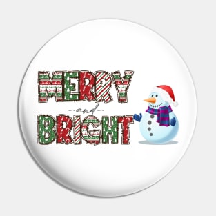 Merry and bright abominable snowman Pin