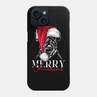 Santa Schnauzer Merry Christmas dog mom gift present Phone Case