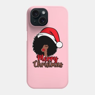 Black Woman Santa, Black Mrs Santa Claus, African American Santa, Merry Christmas Phone Case