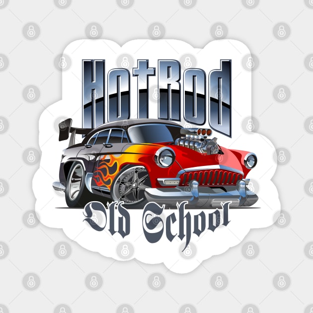 Cartoon hotrod Magnet by Mechanik