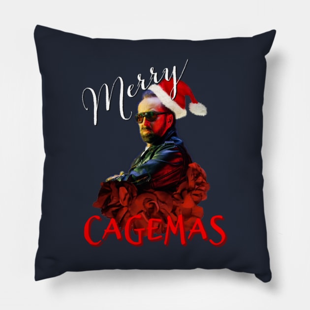 Merry Cagemas Pillow by sparklyfuzzbox@gmail.com