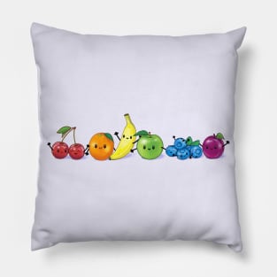 Friendly Rainbow of Fruit Pillow