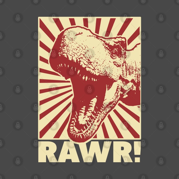 RAWR Tyrannosaurus Rex T-Rex Vintage Retro T Rex by TinusCartoons