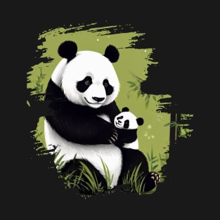 Mother and Child Panda Bear T-Shirt