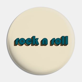 Rock N Roll // Rock N Roll Retro Rainbow Typography Style // 70s Pin