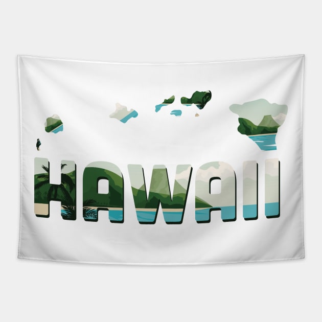 Hawaii state design / Hawaii lover / Hawaii gift idea / Hawaii present  / Hawaii home state Tapestry by Anodyle