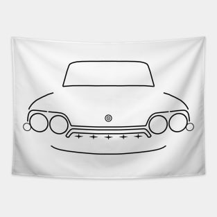 Consul 1960s British classic car black outline graphic Tapestry