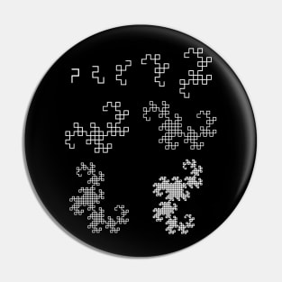 Dragon fractal [white] Pin