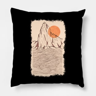 Orange sun cliffs Pillow