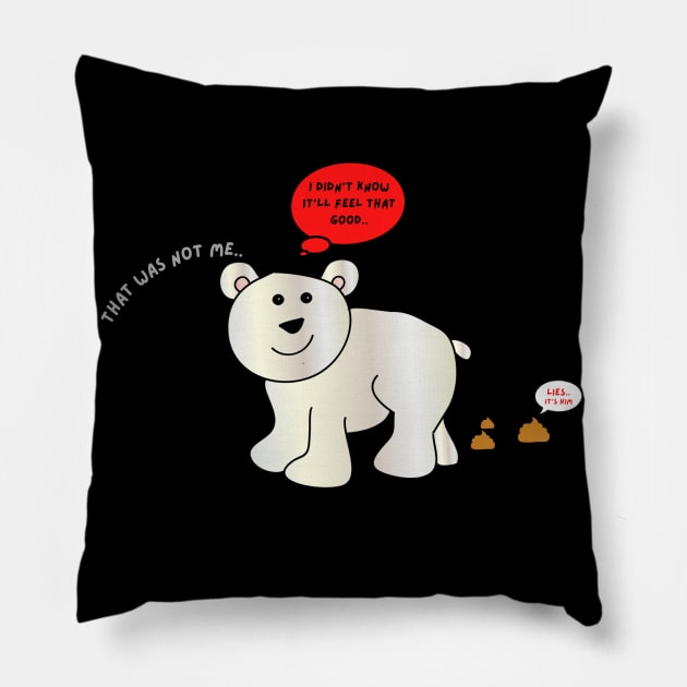 Cute Lying Polar Bear Cub Pillow by Abby Anime