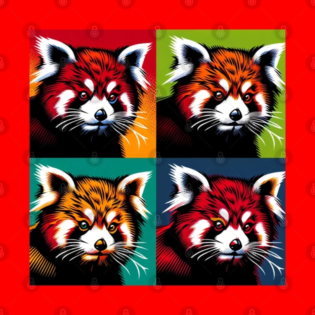 Red Panda Radiance: A Pop Art by PawPopArt