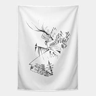 146 Unique Black White Abstract Tapestry