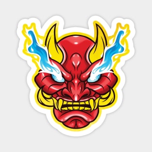 Gold Oni Mask Japanese Devil Demon Magnet