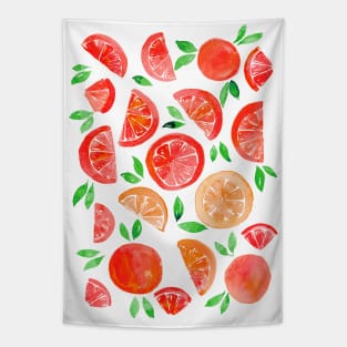 Watercolor grapefruit - orange Tapestry