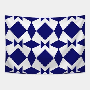 Midnight Blue Bow Patchwork Pattern Tapestry