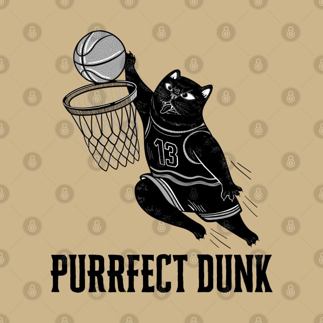 Purrfect Dunk: Funny Basketball Cat by Yelda