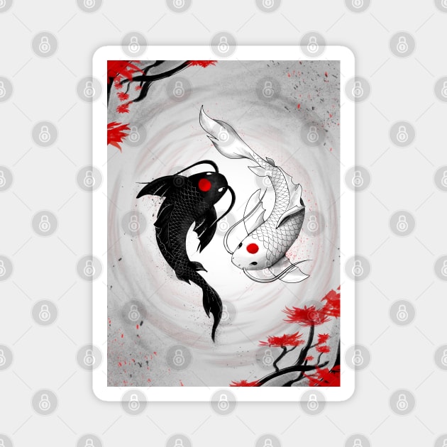 Japanese Koi Fish Magnet by GeekZen