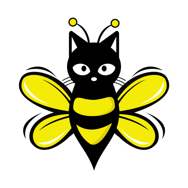 Cat Bee Funny Cute Animal by Kimko