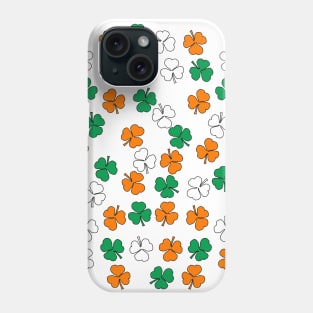 Shamrock Pattern in Green White Orange Phone Case