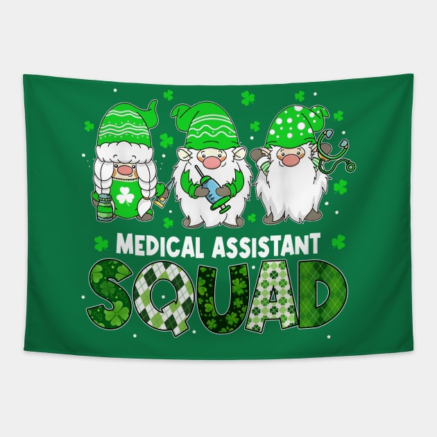 Funny Gnome Medical Assistant Squad Patrick's Day Matching Tapestry by webster