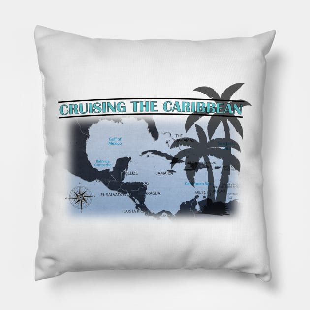 Cruising The Caribbean Pillow by URLifeByDesign