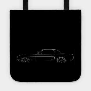 1967 Ford Mustang - profile stencil, white Tote