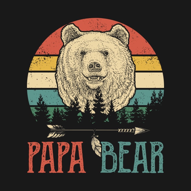 Men's Papa Bear T Shirt Father's Day Gift Grandpa Shirt Vintage Shirt Retro Gift Vintage Papa Shirt Forest by Brlechery21