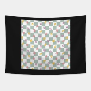 CHECKERED GREEN HENRI MATISSE RETRO VINTAGE NEUTRAL Tapestry