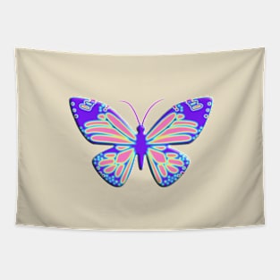 Purple Sunrise Butterfly on Deep Aqua Tapestry